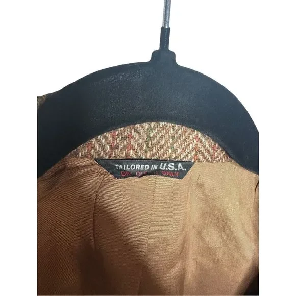 Harris Tweed Pendleton Vintage Pure Scottish Wool Brown Blazer Suit Jacket 42/44